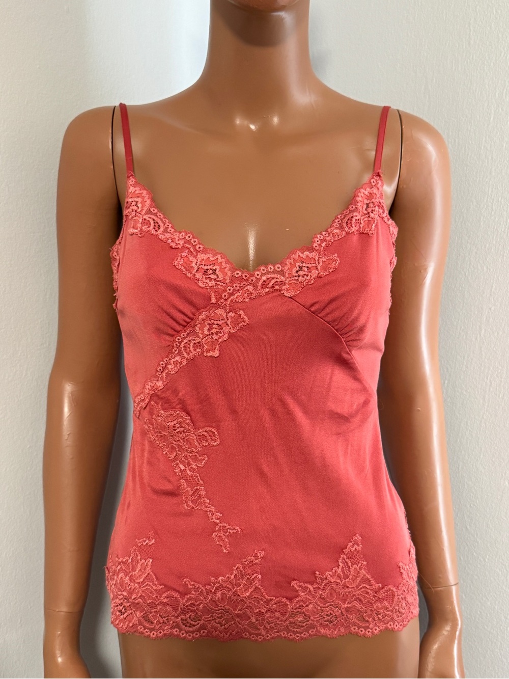 The Limited Vintage Lace Camisole Small Auburn Red Burnt Orange Tank Top